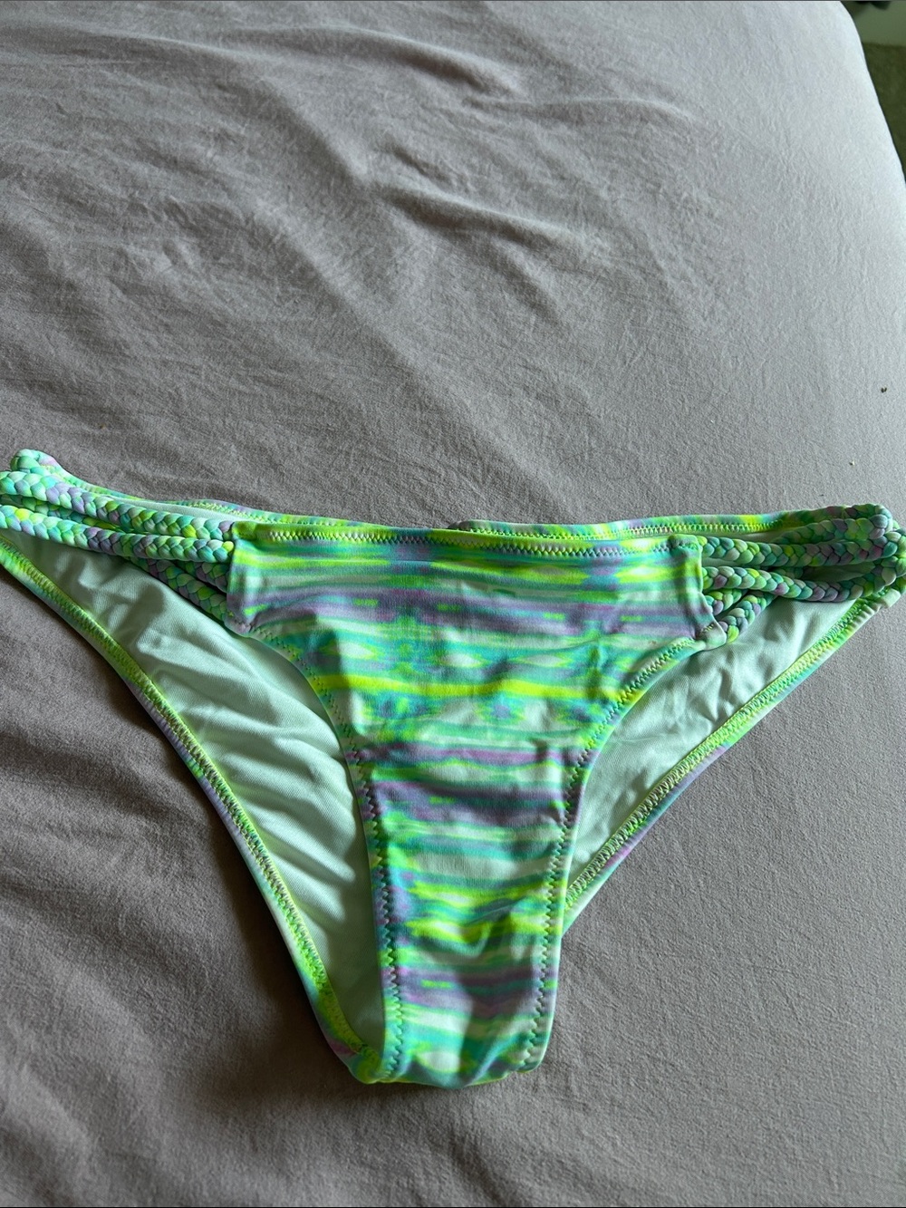 Victoria's Secret Neon Lime & Mint Tie-Dye Bikini Bottom